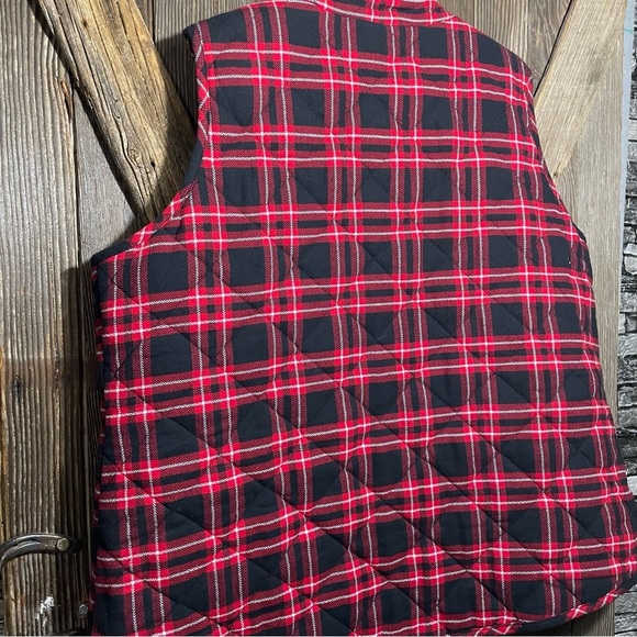 Cato Fashions C est 1946 Red Black White Quilted Puffer Vest 22 24 W NWOTS - Picture 5 of 5